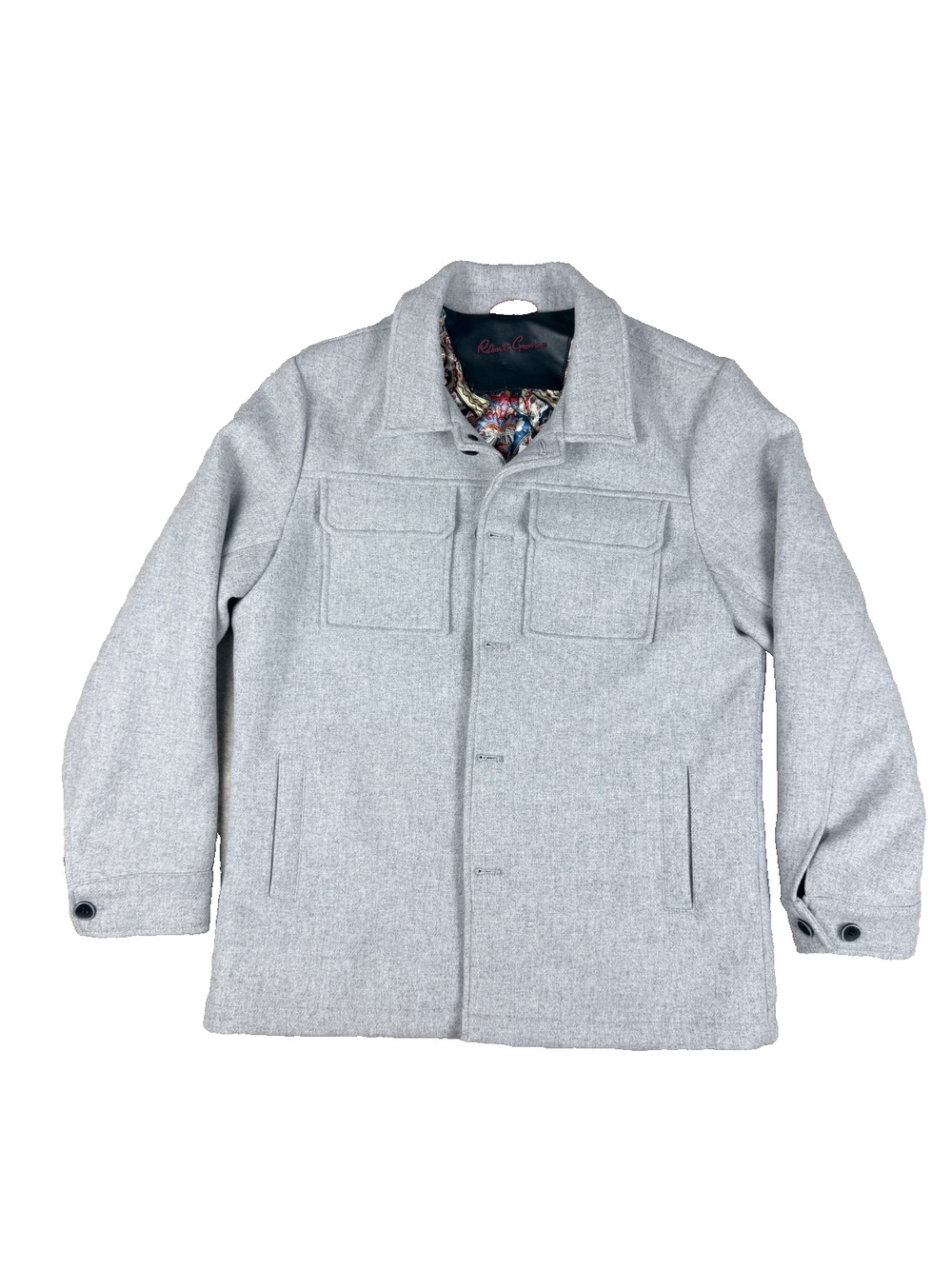 Robert Graham Stone Wool Blend Shirt Jacket Medium $298 NWT